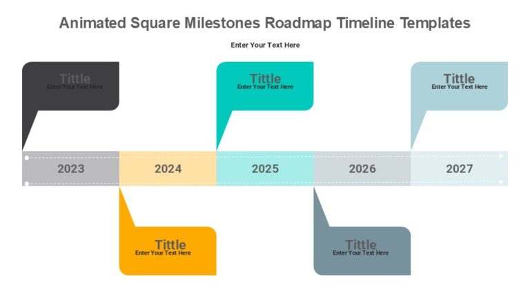 Animated Square Milestones Roadmap Timeline Templates Roadmap Ppt